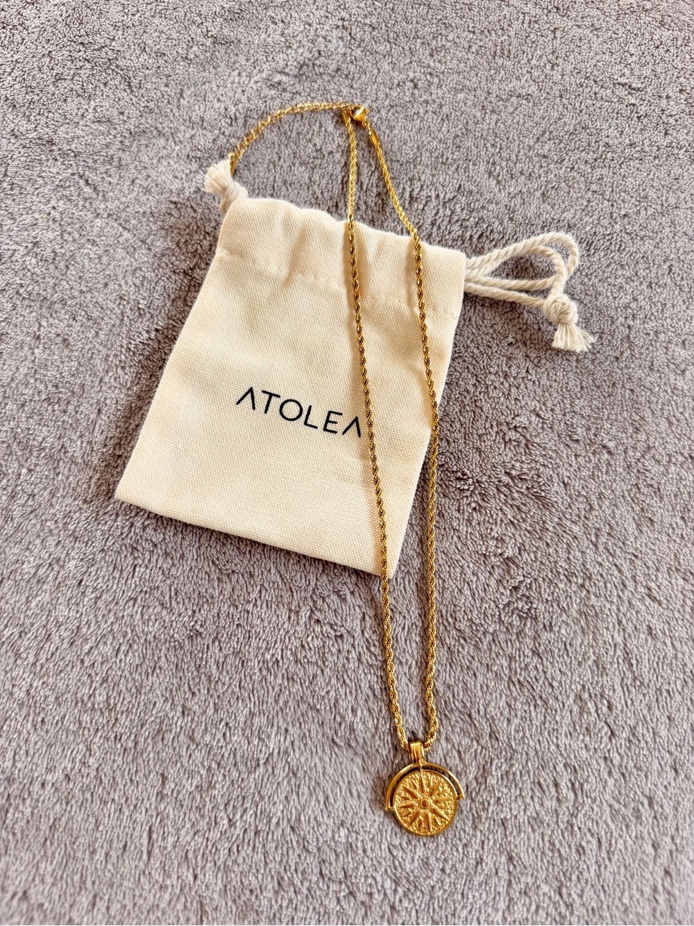 ATOLEA Gold Sun Pendant Necklace